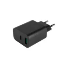 MasterLED gyorstöltő 20 W-os 1 x USB-C  1 x USB-A fekete adapter