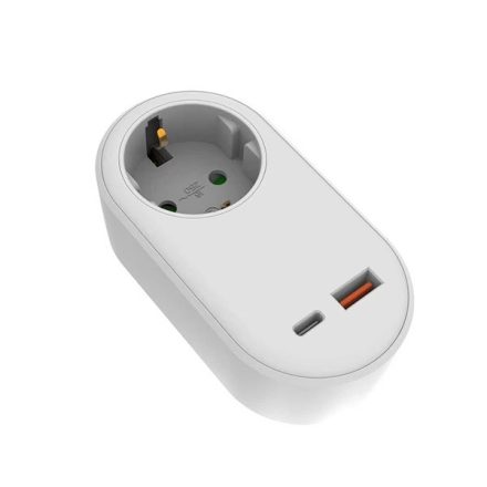 Többaljzatos csatlakozó 1 USB-A és 1 USB-C csatlakozóval