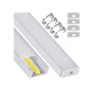 Berge felületre szerelhető alumínium aluprofil  opál fedéllel  2 méteres szál