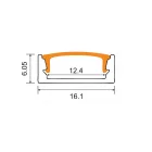 Berge felületre szerelhető alumínium aluprofil  opál fedéllel  2 méteres szál