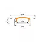 Berge süllyesztett alumínium aluprofil  opál fedéllel  2 méteres szál
