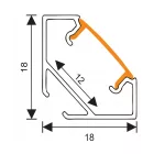 Berge Sarok aluprofil  íves opál fedéllel  2 méteres szál