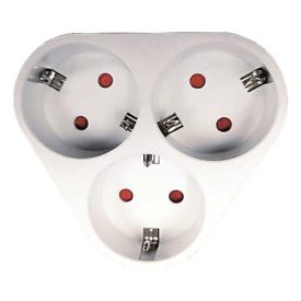 Földelt hálózati 3-as dugaljzat 16A 220-240V