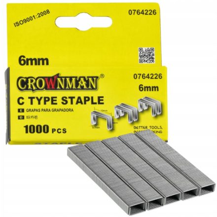 Crownman Kárpitós Tűzőgép Kapocs 0.7x6mm 1000 db