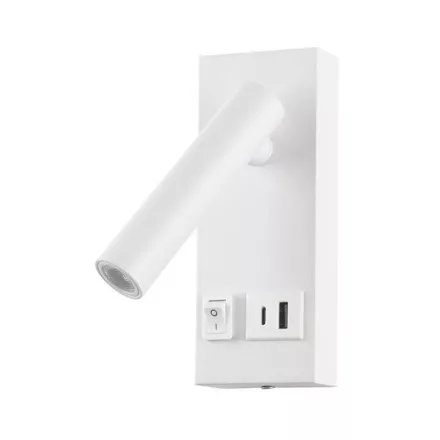 EUROLAMP ARTE ILLUMINA charge fali lámpa USB C TÍPUSÚ KAPCSOLÓVAL 2W 140Lm 3000K 100~240V
