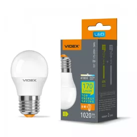 VIDEX G45h LED izzó 6W E27 4100K