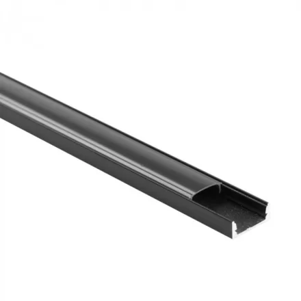 EcoLight felületre szerelhető fekete aluprofil  fekete fedéllel  2 méteres szál
