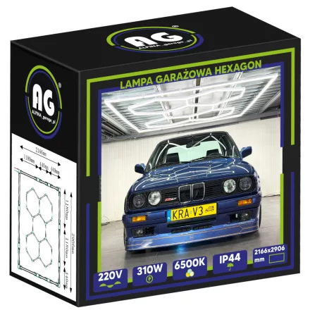 Berge Hexagon LED Garázsvilágító, 310W 2166x2906mm, 6500K