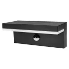 MasterLED Hestio 9W-os natúr fehér, fekete oldalfali lámpa mozgásérzékelővel