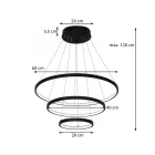 MasterLED Coma LED csillár 20/40/60cm 77W fekete
