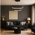 MasterLED Lynx LED csillár 40/60cm 64W fekete	