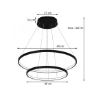 MasterLED Lynx LED csillár 40/60cm 64W fekete	