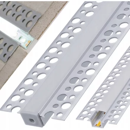 Berge, Eloxált gipszkarton profil 2m, tejes árnyalattal