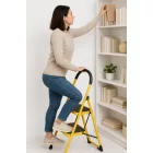 Összecsukható létra, 2 lépcsős, acél létra, 150 kg terhelhetőség