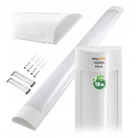 Berge Felületre szerelhető LED Batten lámpa 60cm - 18W - 1800 lm - IP20 - 4500K