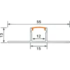 Ecolight hidegburkolatba építhető, fekete, 12mm széles, 2 méteres szál