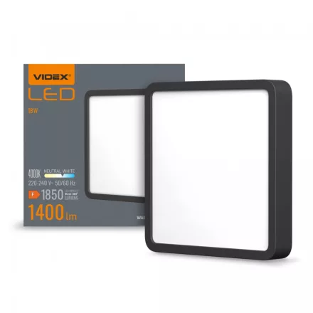 VIDEX-DOWNLIGHT-LED-DLSS-FEKETE-18W felületre szerelhető mélysugárzó