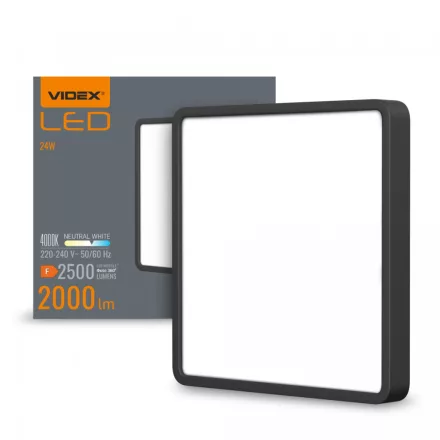 VIDEX-DOWNLIGHT-LED-DLSS-FEKETE-24W LED Felületre szerelhető Mennyezeti lámpa