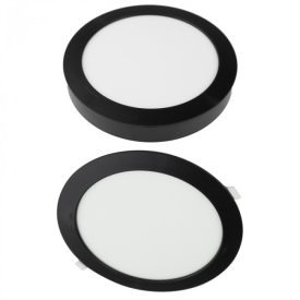   Ecolight 24W-os, kerek alakú, CCT, fekete, süllyesztett és felületre szerelhető lámpa