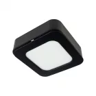Ecolight 6W-os, négyzet alakú, CCT, fekete, süllyesztett és felületre szerelhető lámpa