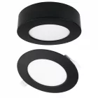 Ecolight 6W-os, kerek alakú, CCT, fekete, süllyesztett és felületre szerelhető lámpa