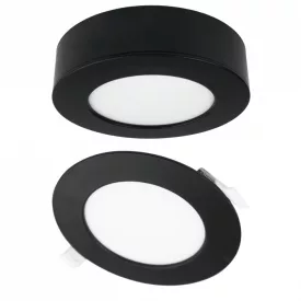   Ecolight 6W-os, kerek alakú, CCT, fekete, süllyesztett és felületre szerelhető lámpa