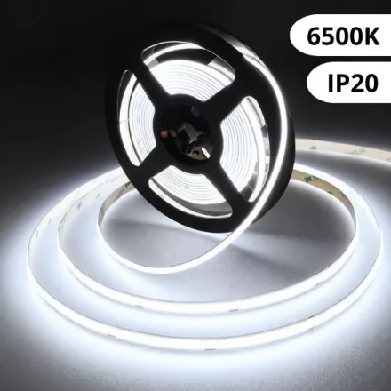 Ledmaster COB LED szalag 8W/m, 800lm, 6500K, IP20, 5m/tekercs