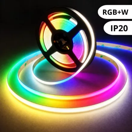 Ledmaster COB RGBW LED szalag 19W/m, RGB+4000K IP20, 5m/tekercs