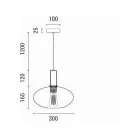 EUROLAMP ARTE ILLUMINA Topaz domborított üvegű függesztett lámpa