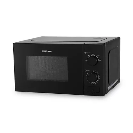 Eurolamp Fekete mikrohullámú sütő - 20 liter, 700W, 220-240V