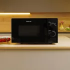 Eurolamp Fekete mikrohullámú sütő - 20 liter, 700W, 220-240V