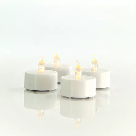 Eurolamp karácsonyi műanyag fehér elemes gyertya 3,8x3,5cm 4db