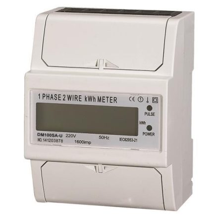 1 Fázisú digitális fogyasztásmérő sínre szerelhető 50A 220-240V