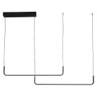 Mennyezeti függesztett fekete színű lámpa 32W, 3CCT, 2080 lm, 1200x1200 mm