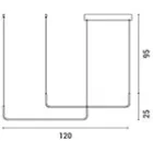 Mennyezeti függesztett fekete színű lámpa 32W, 3CCT, 2080 lm, 1200x1200 mm