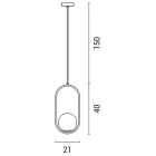 EUROLAMP ARTE ILLUMINA Függesztett lámpatest beépített LED E27 Φ20*H40CM GOLD 