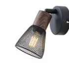 EUROLAMP ARTE ILLUMINA MESHY SPOT Fekete - Fa rácsos1XE14 D80XH125mm 