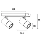 EUROLAMP ARTE ILLUMINA ALINE SPOT BAR Dupla GU10 Fehér/ Fekete 