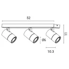 EUROLAMP ARTE ILLUMINA ALINE SPOT BAR Hármas GU10 Fehér/ Fekete 
