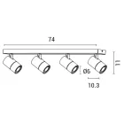 EUROLAMP ARTE ILLUMINA ALINE SPOT BAR QUAD GU10 Fehér/ Fekete 