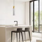 EUROLAMP ARTE ILLUMINA CALLIOPE Függesztett lámpatest beépített LED Φ10X40 E14X1 Füstüveg - GOLD 