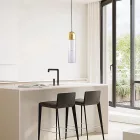 EUROLAMP ARTE ILLUMINA CALLIOPE Függesztett lámpatest beépített LED Φ10X40 E14X1 Üveg - GOLD