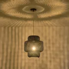 EUROLAMP ARTE ILLUMINA CALYPSO Függesztett lámpatest Bambusz E27 MAX 40W 310X310X350mm Fekete 