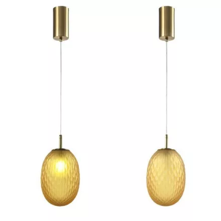 EUROLAMP ARTE ILLUMINA CANDY Üveg Függesztett lámpatest G9 MAX 20W MAT Borostyán 150X230cm 