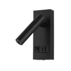 EUROLAMP ARTE ILLUMINA CHARGE Fekete Falilámpa olvasólámpa USB C csatlakozóval 2w 3000k 150x60x145mm 