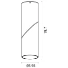 EUROLAMP ARTE ILLUMINA CYLINDER Mennyezeti Lámpatest GU10 Φ59 5X197 Műanyag Fekete