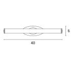 EUROLAMP ARTE ILLUMINA DIPLO Fali lámpa Fürdőszoba Tükör világító beépített LED 6W 4000K 400X130X60 NICKEL 