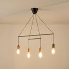EUROLAMP ARTE ILLUMINA EDISON Függesztett lámpatest 4XΕ27 930X120X1180mm Fa & Fém 