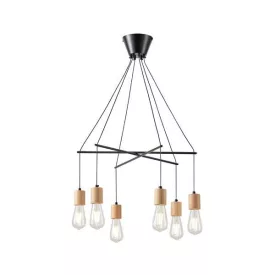   EUROLAMP ARTE ILLUMINA EDISON Függesztett lámpatest 6XΕ27 650X650X1180mm Fa & Fém Fekete 