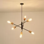 EUROLAMP ARTE ILLUMINA EDISON Függesztett lámpatest 6XΕ27 850X850X1540mm Fa & Fém Fekete 